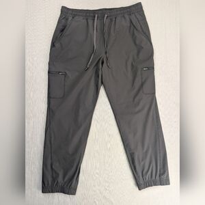 Women's Eddie Bauer Gray Fleece Lined Drawstring Stretch Cargo Pants- 12Petite